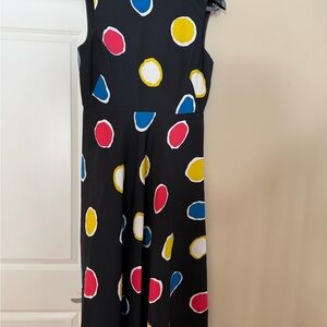 LK Bennett Black Dress with Multicolor Polka Dots NWT